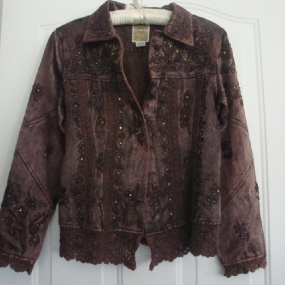 Boho embroidered Flashback jacket, size Medium,